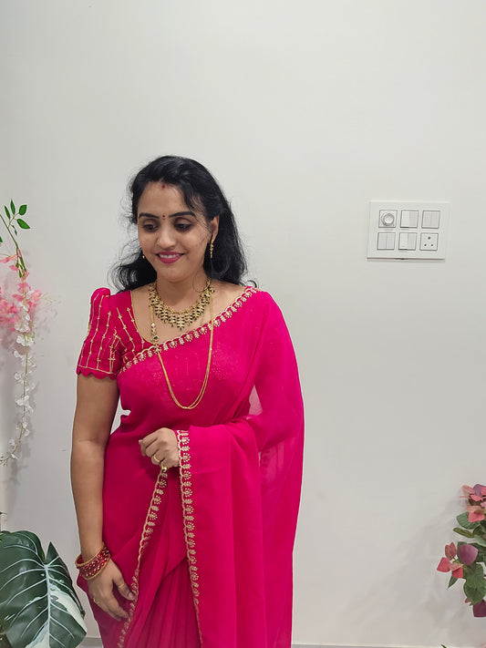 Code SLS215 saree un stiched blouse