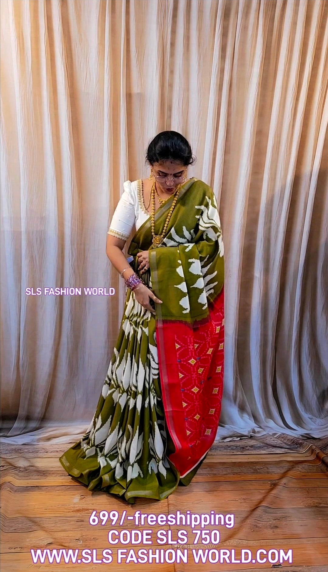 Saree un stiched blouse code SLS 750