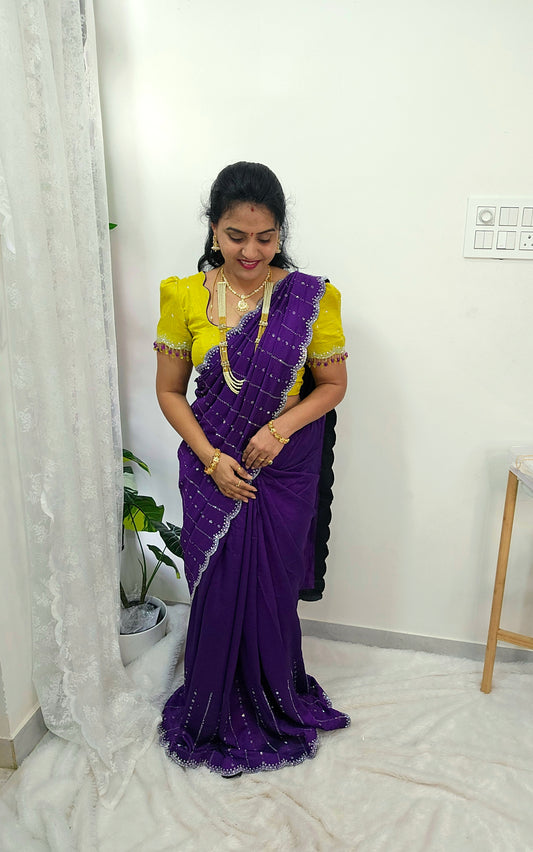 Combow Saree + full stiched blouse code SLS 508