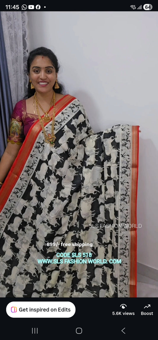 Saree un stiched blouse code SLS 518