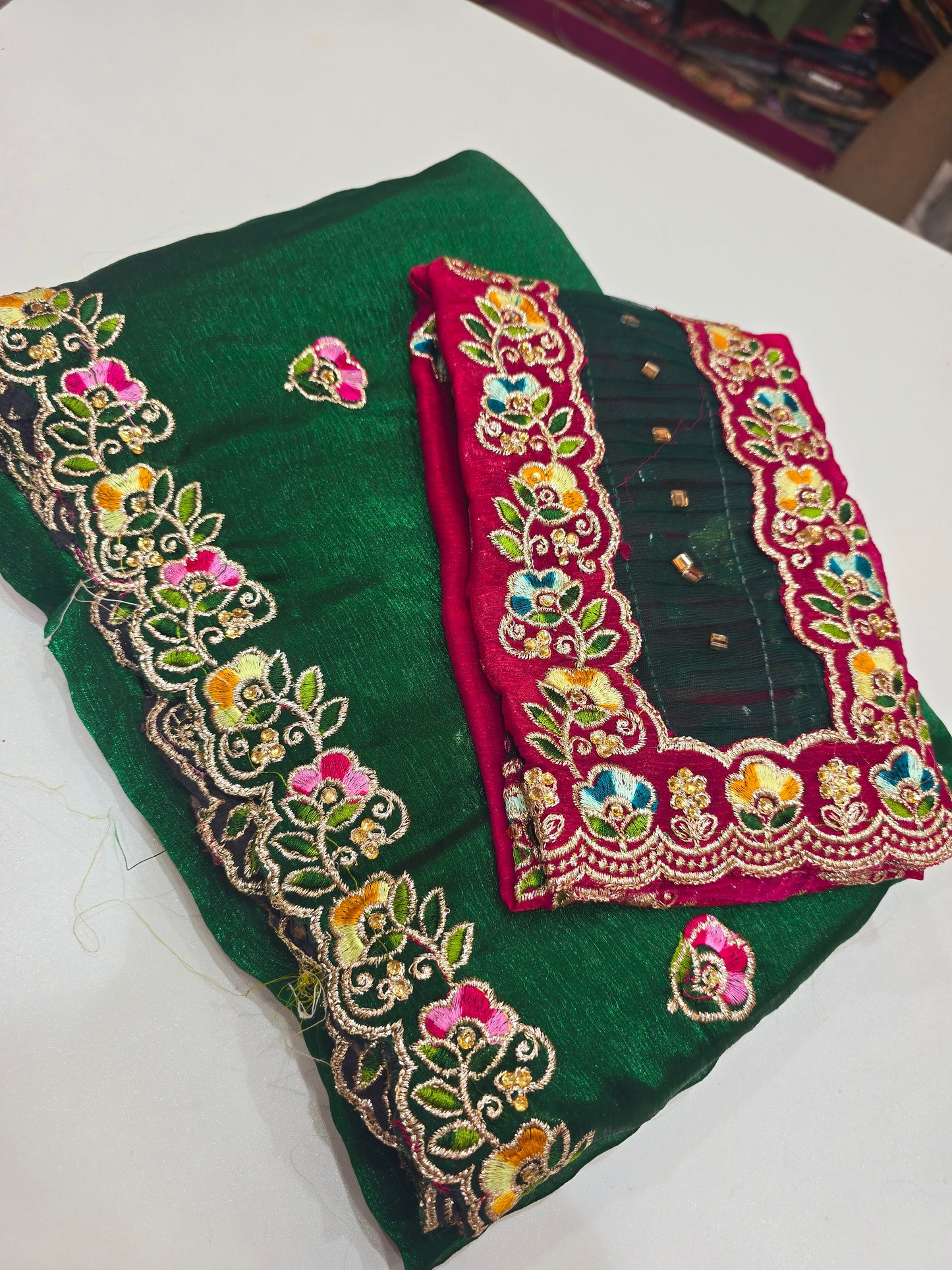 Saree un stiched blouse  code SLS 251
