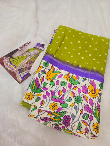 Yellow saree Saree un stiched blouse code SLS 297