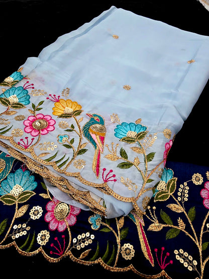 Saree un stiched blouse code SLS 605