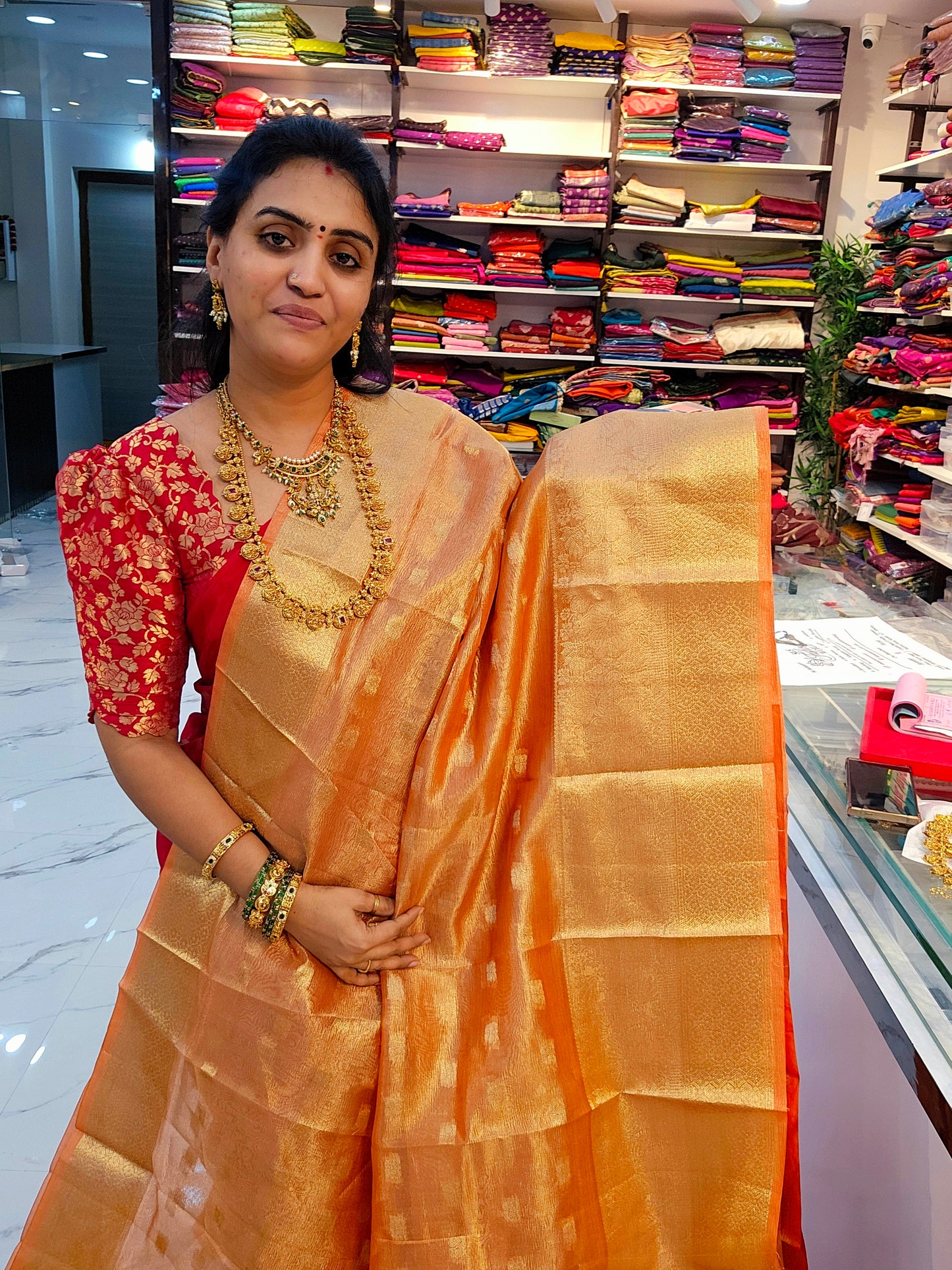 Saree un stiched blouse code SLS 702