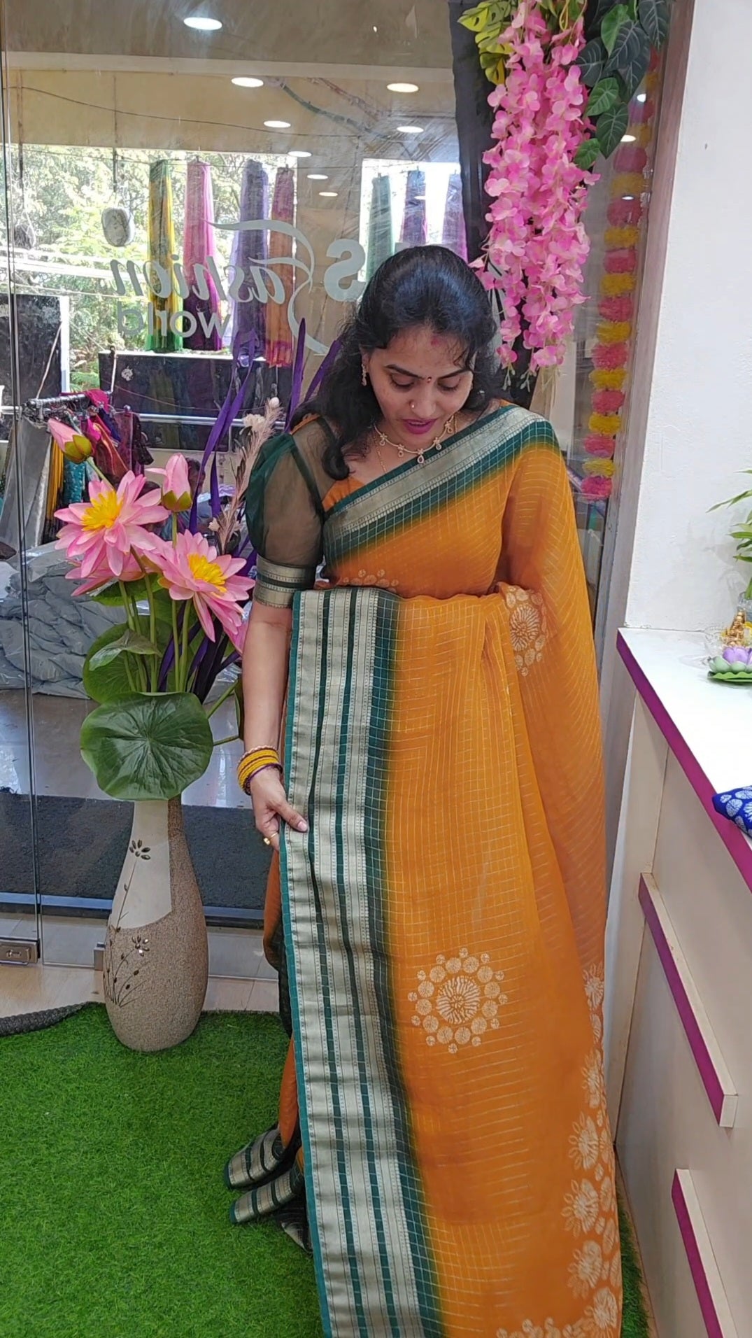 Saree un stitched blouse - SLS 65