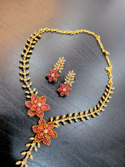 Neck set with earrings green code SLS 381J
