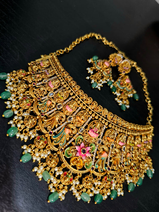 Meenakari work chocker set code SLS 800J