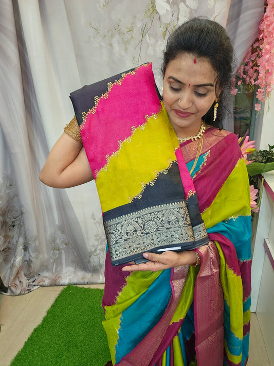 Saree un stiched blouse code SLS 480