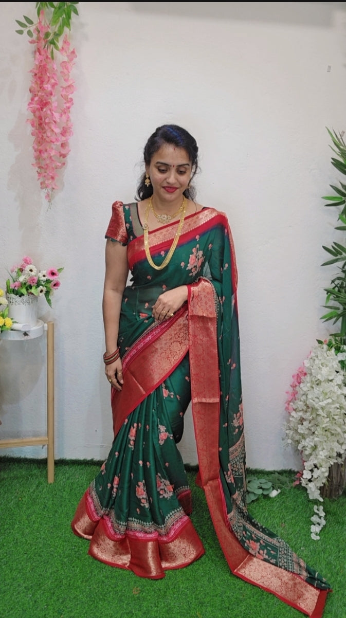 Georgette zari weaving sarees-SLS24